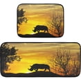 thumbnail image 7 of SKYSONIC Wild Rhinoceros Sunset Kitchen Rugs 2 Pieces, Fall Forest Tree Floor Mat Room Area Rug Washable Carpet Perfect for Living Room Bedroom Entryway, 7 of 7