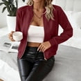 thumbnail image 4 of Ladies Casual Jacket Baeitkot Ladies Fashionable Short Zipper Women Jacket Solid Color Jacket Casual Jacket Wine S, 4 of 9