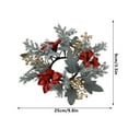 thumbnail image 3 of Kumdkd Christmas Wreath Candle Holder - 9.8"x3.5" Silk Rose Garland for Table Decor (Fireplace/Mantle Centerpiece, Reusable Holiday Decor), 3 of 6