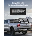 thumbnail image 3 of VEVOR Overland Truck Bed Rack, 54.3-68.3 in Width, Adjustable Overland Bed Cargo Rack with Sidebar and 900 lbs Static Load Capacity, Heavy Duty Steel, Compatible with Full Size and Mid-Size Trucks, 3 of 10