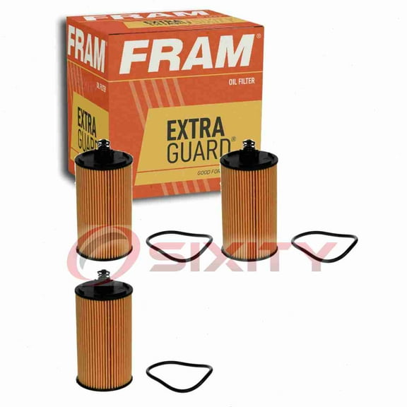3 pc FRAM CH12246 Extra Guard Engine Oil Filters for Oil Change Lubricant Filters Fits select: 2013-2015 CHEVROLET CRUZE, 2015-2020 CHEVROLET TRAX