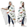 thumbnail image 2 of Wearable Blanket,White Cartoon Dinosaurs Names Pattern Hooded Wearable Flannel Blanket for Adults & Teens,Winter Poncho Shawl Wrap Cape Cozy Anti-Pill,60"x80", 2 of 5