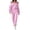Pink, variant on Ndbuld Womens Two Piece Outfits Short Sleeve Color Block Tops Long Pants with Drawstring Tracksuit Jogger Sets Green M