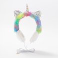 thumbnail image 1 of Unicorn Wired Earphones Over-Ear Plush Earphones Cat Ear Design Style Style 1, 1 of 5