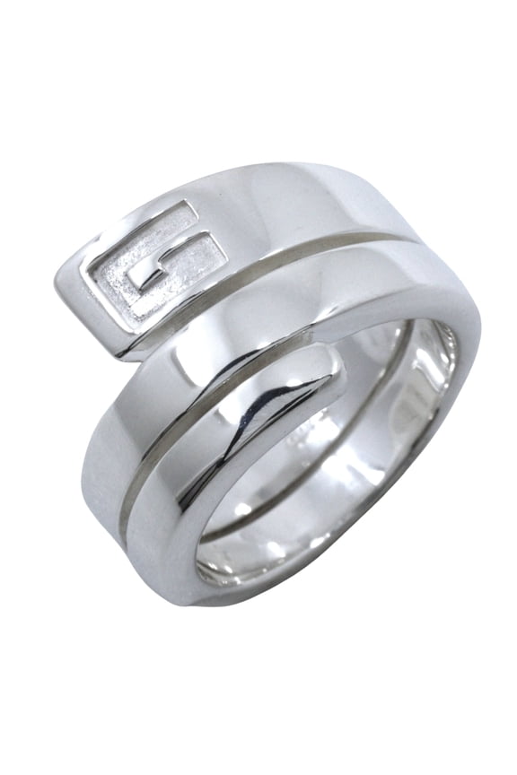 Pre-Owned Gucci Logo Snake Ring, Size 13, Sterling Silver 925, Approx. 10.8g, Unisex.