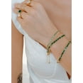 thumbnail image 4 of Baguette Emerald Tennis Bracelet/ 14K Gold plated Emerald Bracelet/ Genuine Emerald Bracelet / Stackable Bracelet For Women gift for her, 4 of 7