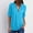 Sky Blue, variant on Patlollav Womens Summer Tops Long Sleeve Shirts Zip Casual Tunic V-Neck Rollable Blouse