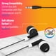 thumbnail image 2 of JustJamz Bulk Earbuds 100 Pack | Basic Ear Bud, Black Dot in-Ear Earphones, Disposable Headphones, Class Headphones Set for Students, Earphones for Class, Kids, Classroom, Library, Wired Earbuds, 2 of 5
