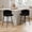 Black, variant on Swivel Upholstered Faux Leather Counter Stool with Metal Frame, Set of 2
