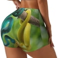 thumbnail image 2 of Kdxio Blue Viper And Yellow Viper Snake Print Workout Shorts for Women Seamless Soft Smooth Gym Yoga Scrunch Active Shorts, 2 of 5