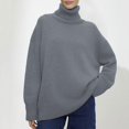 thumbnail image 2 of Chandail à Col Roulé pour Femmes, Haut Tricoté Ample, Doux, Confortable, Décontracté, Mode Hiver, Chaud, 2 of 4