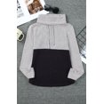 thumbnail image 4 of ABPHQTO Sudadera de mujer color block con cordón ajustable en el cuello vuelto gris, 4 of 5