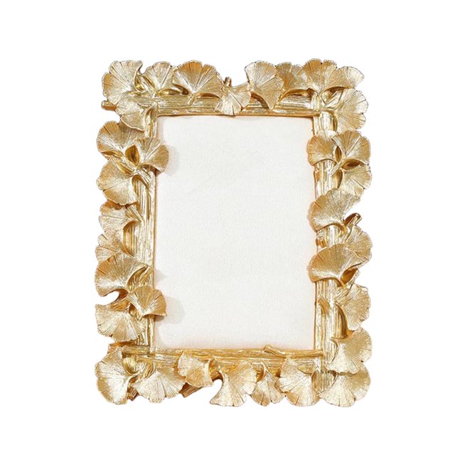Expositor de joyas, soporte para anillos, bandeja de resina dorada para pendientes y collares. hojas de ginkgo
