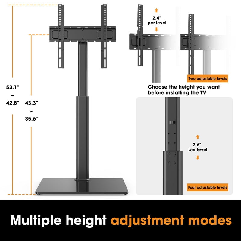Floor TV Stand for 32-65 inch TVs up to 88lbs with Tilt