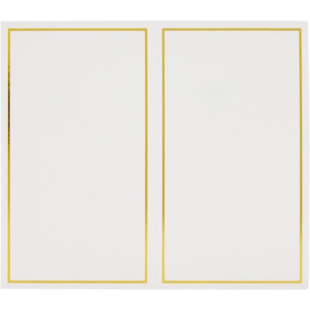 50 Pack Small Paper Place Cards for Table Setting with Gold Foil Border for Restaurants, Banquets, Dinner Parties (White,) ShuxiuWang 1327537015611