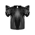 thumbnail image 3 of vastwit Toddler Girls Blouses Metallic Shirts Party Tops Ruffle Short Sleeve Tee Concert T-shirt Black 5T, 3 of 7