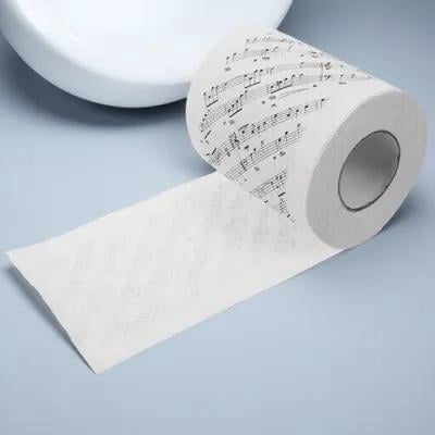 UPOUART Music Notes Pattern Toilet Paper Roll Soft White Tissue for Home and Bathroom