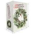 thumbnail image 3 of Holiday Time Large Rectangle Gift Box, Green Wreath with Foil, 3 of 7