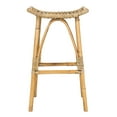 thumbnail image 6 of SAFAVIEH Leda Contemporary Rattan Bar Stool with Foot Rest, Honey Brown, 6 of 9