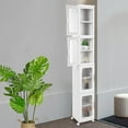 thumbnail image 6 of 4-Tier Narrow Slim Storage Cabinet Narrow Tall Cabinet Cart Storage Tower for Bedroom, Kitchen Narrow Cabinet Deep Tall Narrow Cabinet Slim Bathroom Cabinet Narrow Cabinet For Small Spaces, Modern, 6 of 10