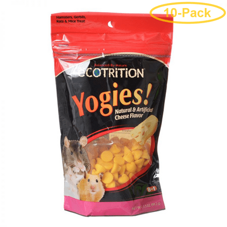 Ecotrition Yogies Hamster, Gerbil & Rat Treat - Cheese Flavor 3.5 oz - Pack of 10