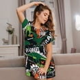 thumbnail image 3 of Gukieu Dinosaur Skeleton Print Women's Nightgown, A-line Round Neck Short-sleeved Nightgown Pajamas Home Wear Suitable for Home and Outing, 3 of 6