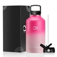 thumbnail image 1 of OSLIFE Termo Acero Inoxidable,Botella de Agua con 2 Tapas,Agua Fr&iacute;a 24 Horas o Caliente 12 Horas,Herm&eacute;tica Antigoteo,contigo (Rojo, 2 Litros), 1 of 7
