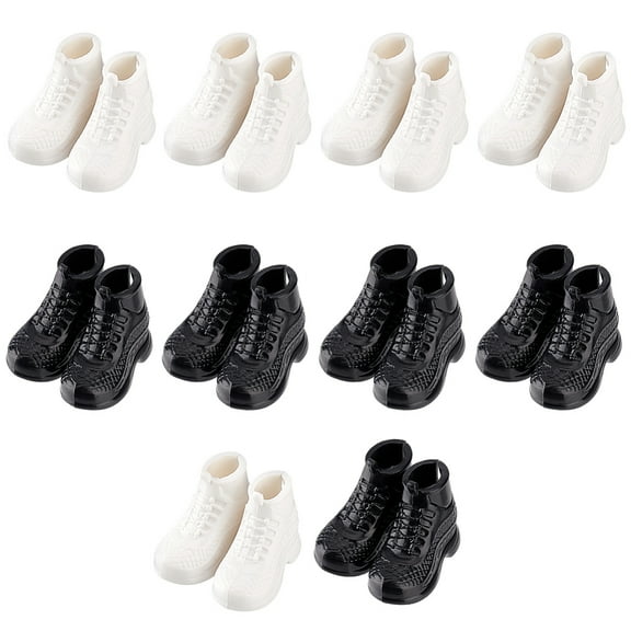 20Pcs 2 Colors PVC Plastic Doll Sneakers Shoes for Doll Accessories Mixed Color 2.9x1.35x2.3cm Inner Diameter: 0.9x0.65cm 10pcs/color