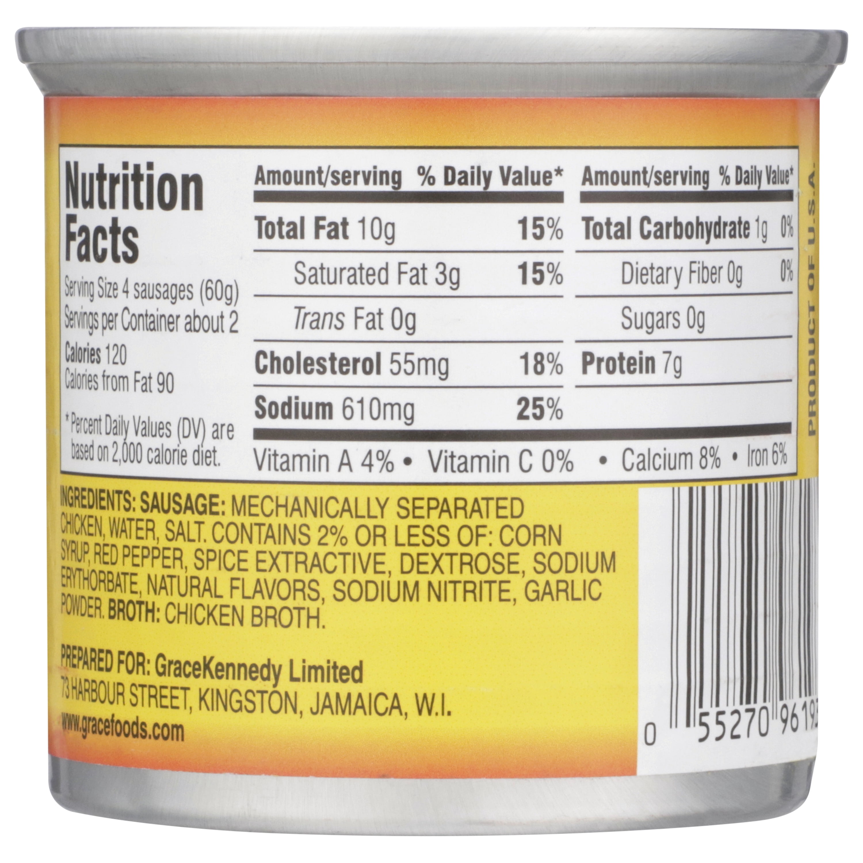 (6 pack) Grace Hot & Spicy Vienna Chicken Sausages in Can, 4.6 oz