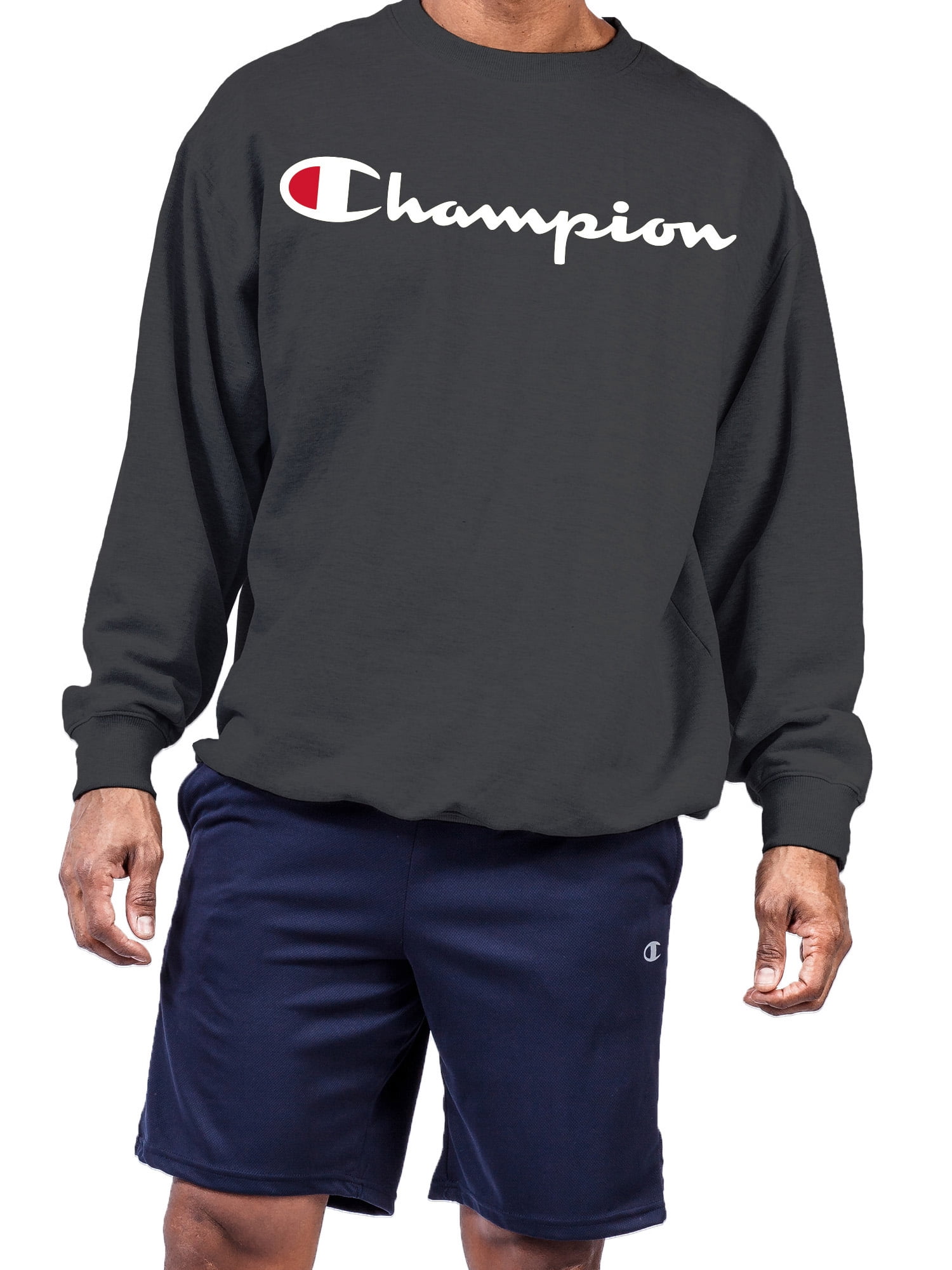 Champion Mens Big-Tall Fleece Crew Sweatshirt