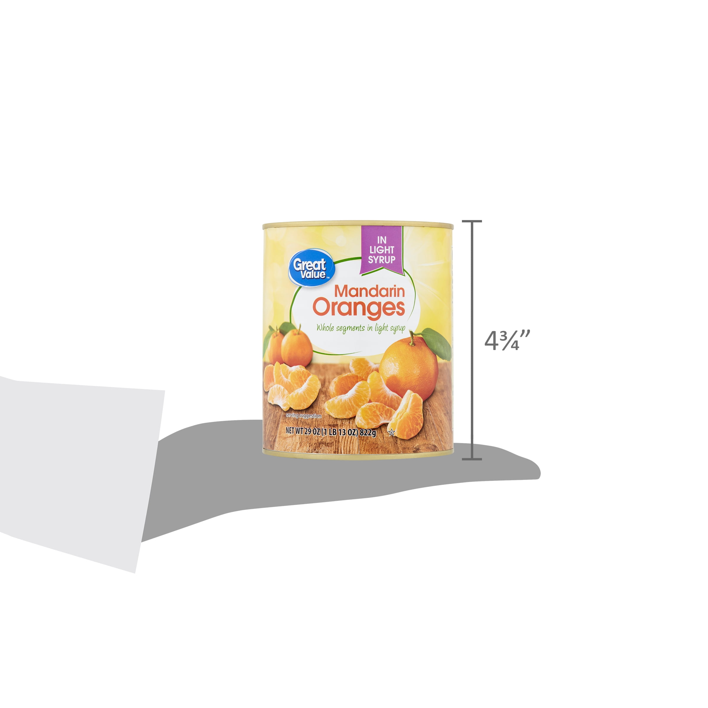 Great Value Mandarin Oranges in Light Syrup, 29 oz