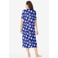 thumbnail image 2 of Dreams & Co. Plus Size V-Neck Short Sleeve Midi Cotton Sleep Shirt, 2 of 6