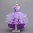 thumbnail image 2 of Odeerbi Kids Dress Toddler Girls Princess Dresses Tulle Dress Middle-aged Children's Sleeveless Embroidery Mesh Gauze Dress Purple, 2 of 9