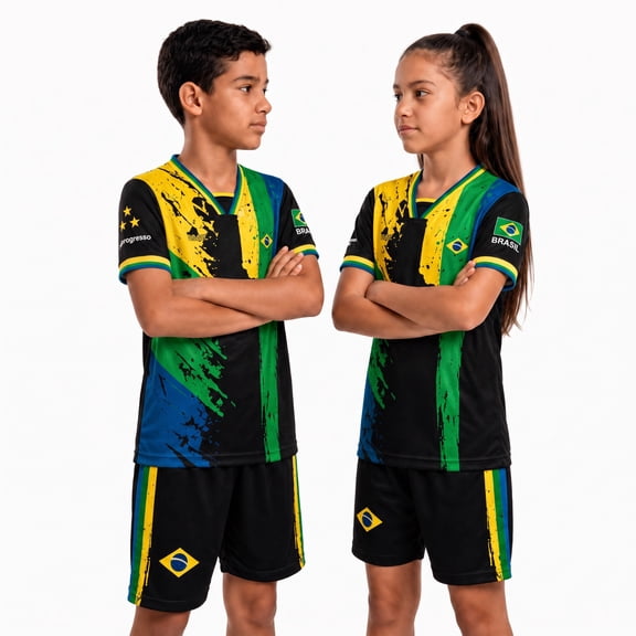Fox & Fury Brazil Soccer Jersey for Kids, Youth Boys & Girls – Unisex Football Shirt, Camiseta de Futbol Brasil