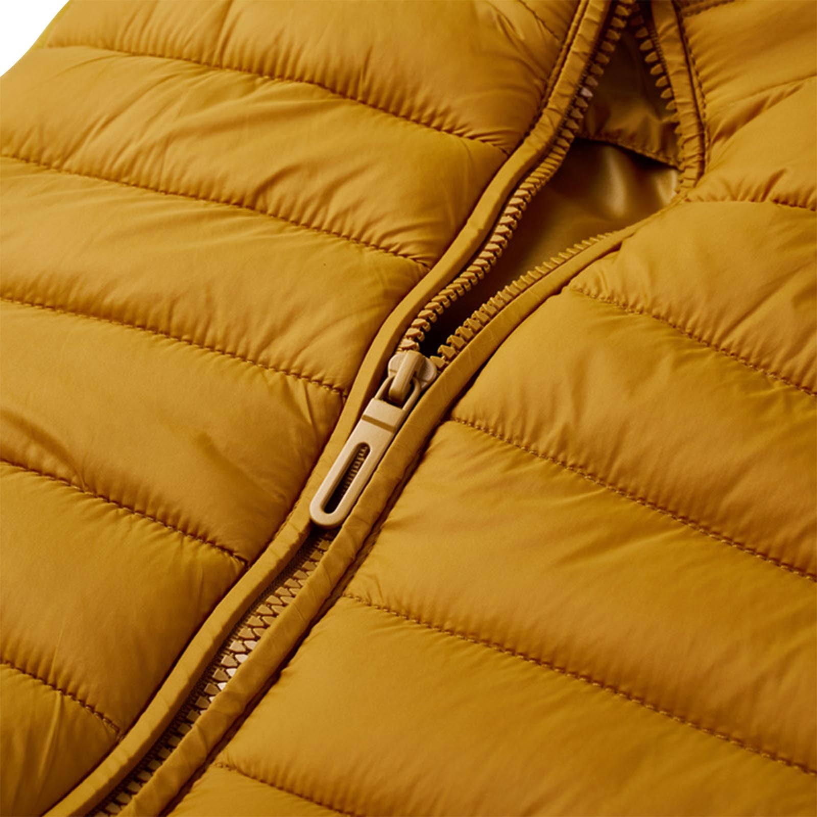 safuny Men's Lightweight Packable Insulated Puffer Vest Outerwear, Warm Winter Sleeveless Jacket for Golf Running Yellow M