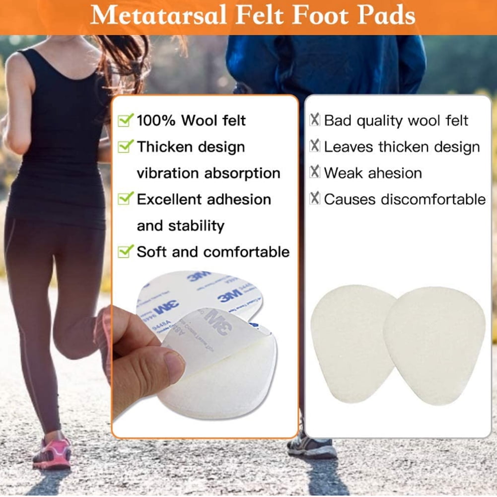 6 Pairs 12 Pieces Felt Metatarsal Pads 1 4