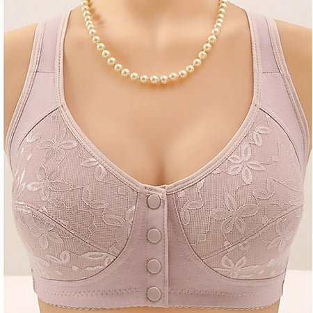 Up to 60% off Wireless Bra  Woman s Embroidery Thin Style Ventilate Large Size Bra Without Steel Rim(Gray 46)