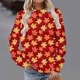 thumbnail image 2 of Jinhomg Fashion Fall Sweat Shirt for Women Trendy Graphic Printed Pullover Tops Lightweight Comfy Long Sleeve Crewneck Sweatshirts Lighten Deals of The Day Multicolor L, 2 of 6