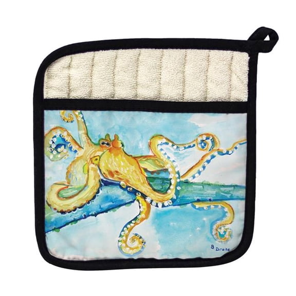 Betsy Drake PT547 Gold Octopus Pot Holder
