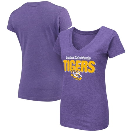 Bold Tigers - LSU Tigers Colosseum Women's Mascot Bold V-Neck T-Shirt - Purple