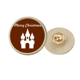 thumbnail image 1 of El castillo de cuento de hadas magico navidad Broche de oro metálico circular, 1 of 3