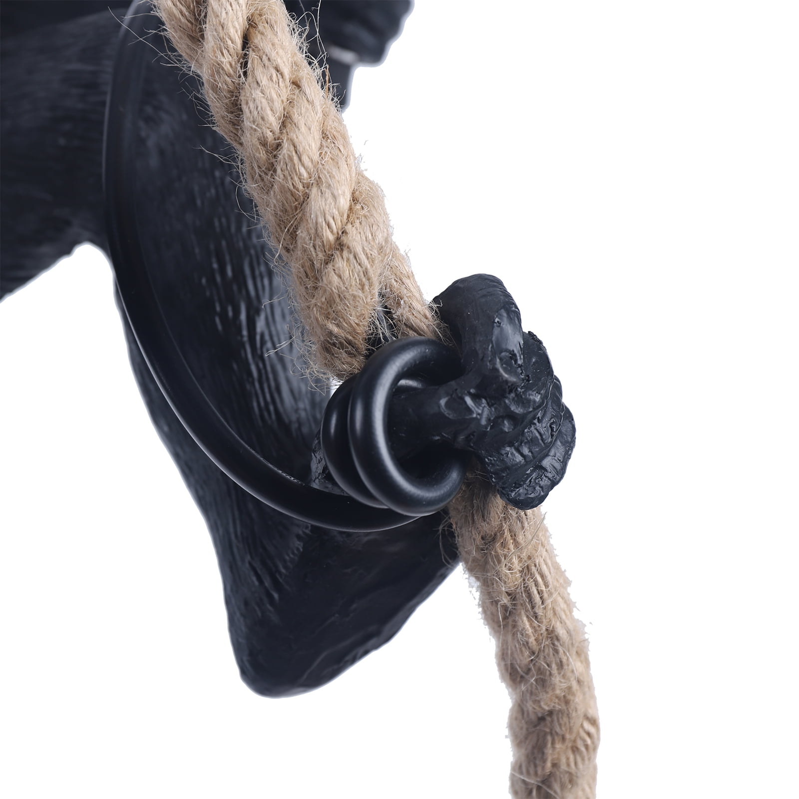 Miumaeov Vintage Resin Monkey Chandelier, Hemp Rope Monkey Pendant Light (Black)