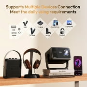 XGODY A6 Native 1080P Smart Projector with WiFi and Bluetooth, Auto-Focus & Rotatable Stand, Black, 1 Count