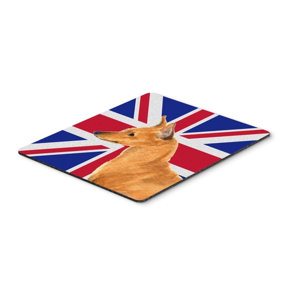 "Min Pin with English Union Jack British Flag Mouse Pad Hot Pad or Trivet"