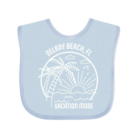 

Inktastic Summer Vacation Mode Delray Beach Florida Gift Baby Boy or Baby Girl Bib