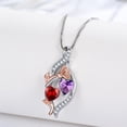 thumbnail image 6 of Taioiat Double Birthstone Necklaces for Women 18K Gold Plated Birthstone Rose Flower Jewelry Anniversary Valentines Day Mother's Day Birthday Gifts for Her Wife Girlfriend Mom, 6 of 7