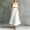 White, variant on Women's 2 Piece Set – Square Neck Cami Crop Top & Tiered Maxi Skirt, Solid Color Elegant Beach & Holiday Suit White,L