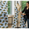 thumbnail image 5 of Soimoi Blue Cotton Cambric Fabric Pine Fruits Print Fabric by the Yard 56 Inch Wide, 5 of 7