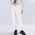 thumbnail image 2 of YOUYEDIAN Boys Dress Pants Slim Fit School Uniform Pants for Boys Adjustable Waist Trousers (White, 8-9 Years), 2 of 6