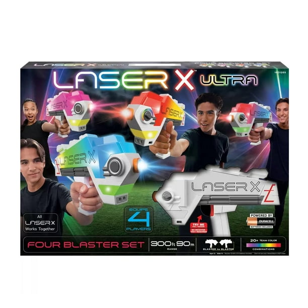 Kit Laser Tag Laser X Revolution Blaster-to-Blaster, paquete de 4